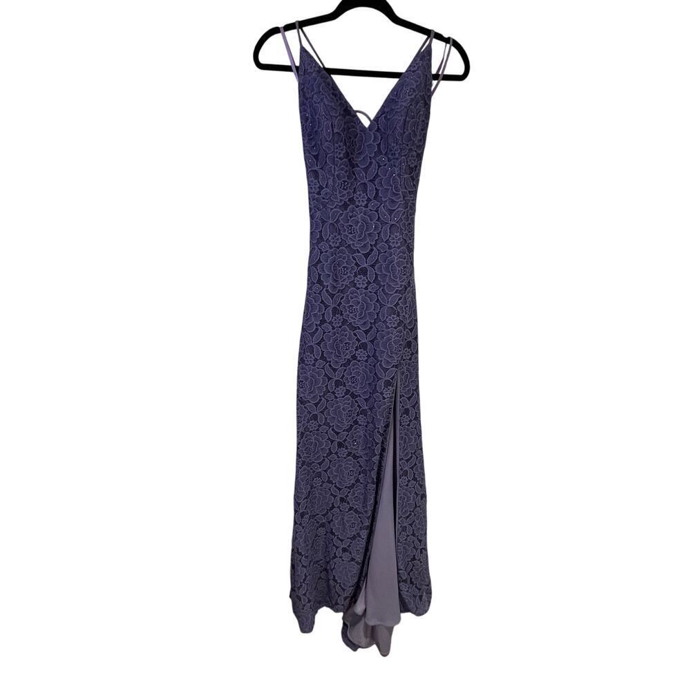 La Femme Lavender Sequin Side Slit Open Back Gown Size 8